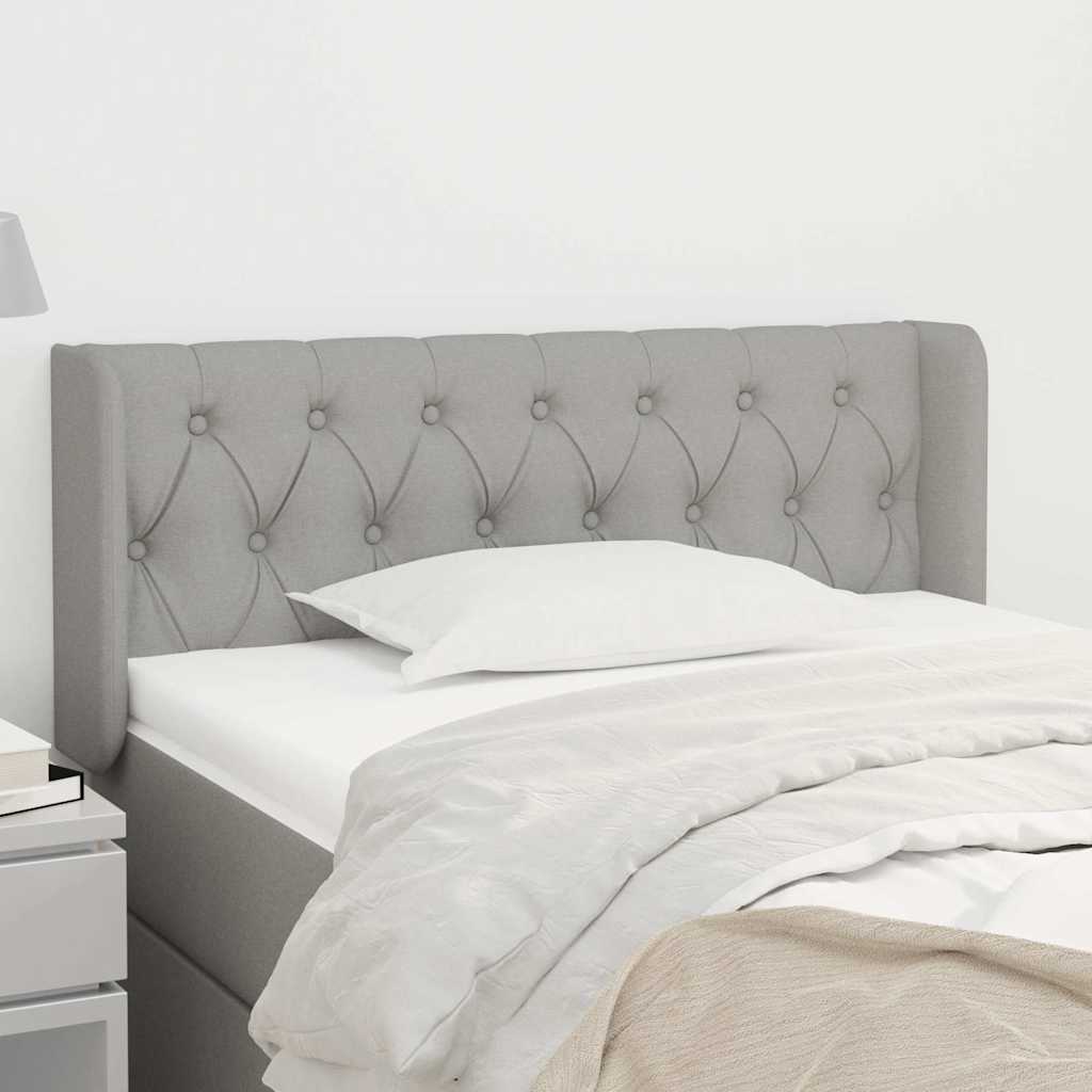 Kopfteil mit Ohren Hellgrau 103x16x78/88 cm Stoff