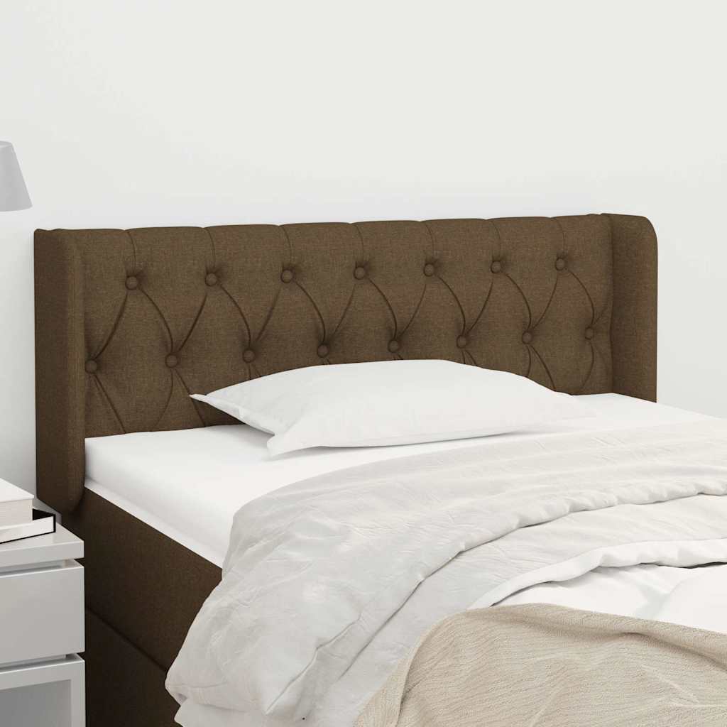 Kopfteil mit Ohren Dunkelbraun 103x16x78/88 cm Stoff