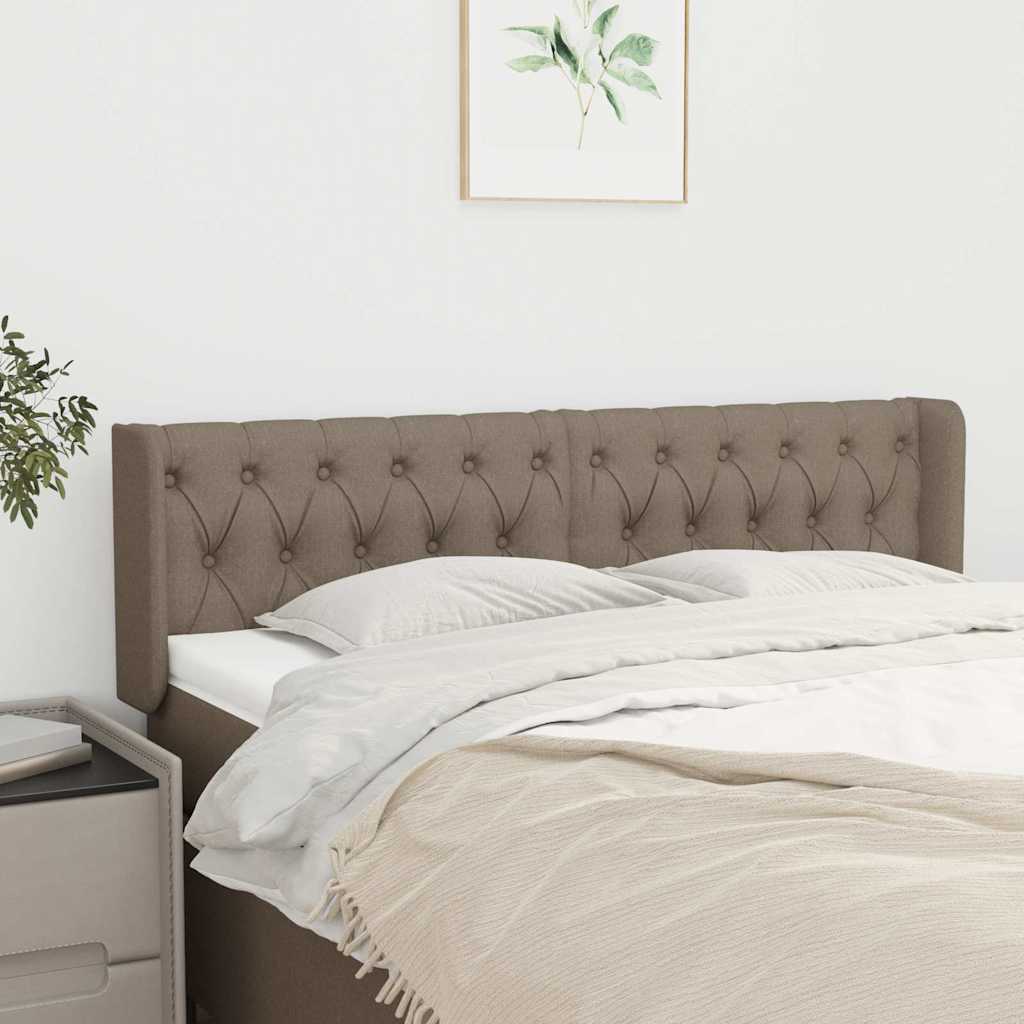 Kopfteil mit Ohren Taupe 163x16x78/88 cm Stoff