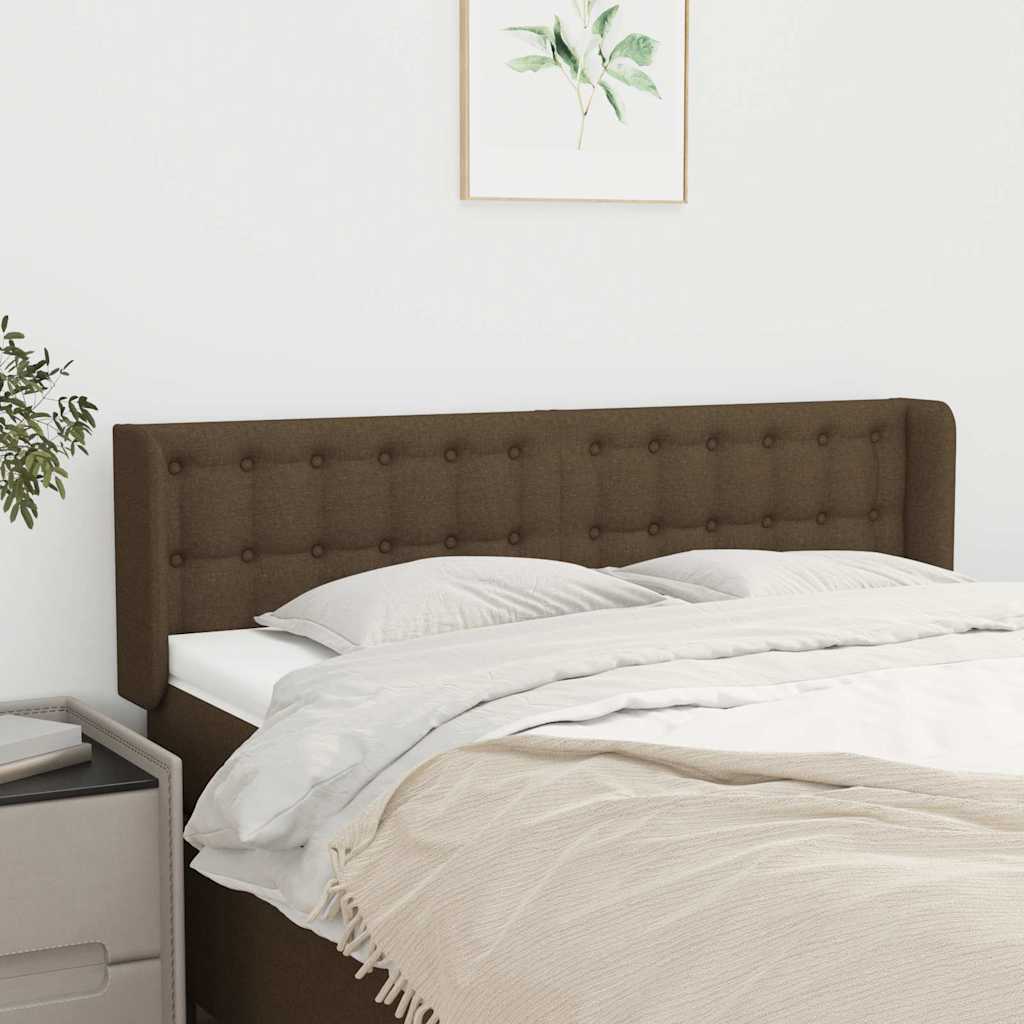 Kopfteil mit Ohren Dunkelbraun 147x16x78/88 cm Stoff