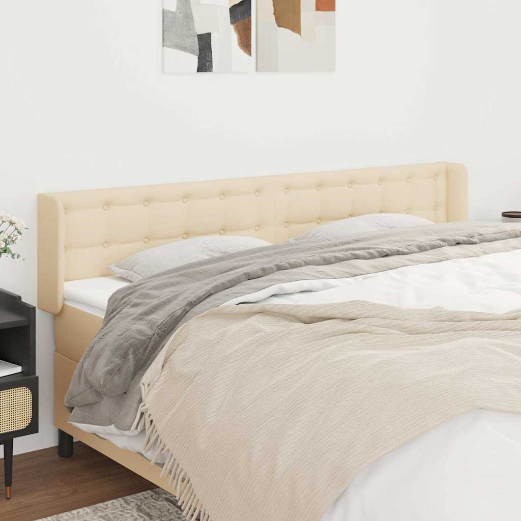 Kopfteil mit Ohren Creme 163x16x78/88 cm Stoff