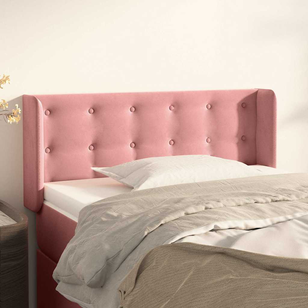 Kopfteil mit Ohren Rosa 103x16x78/88 cm Samt