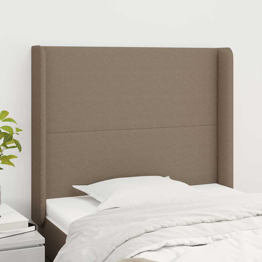 Kopfteil mit Ohren Taupe 93x16x118/128 cm Stoff