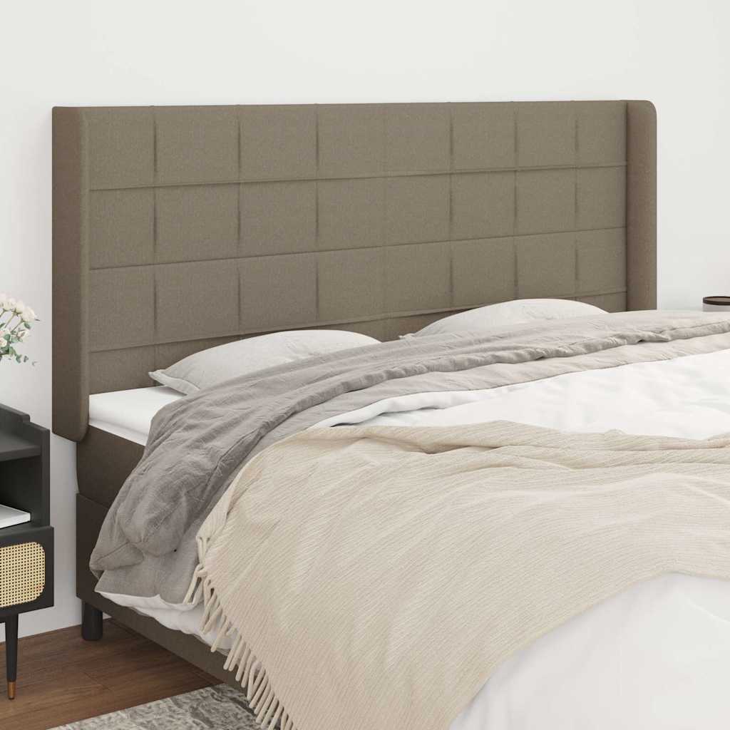 Kopfteil mit Ohren Taupe 163x16x118/128 cm Stoff