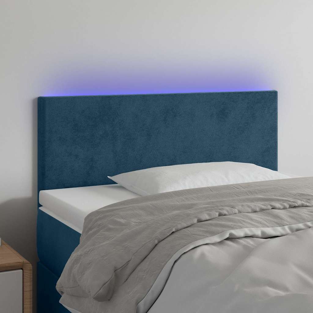 LED Kopfteil Dunkelblau 90x5x78/88 cm Samt