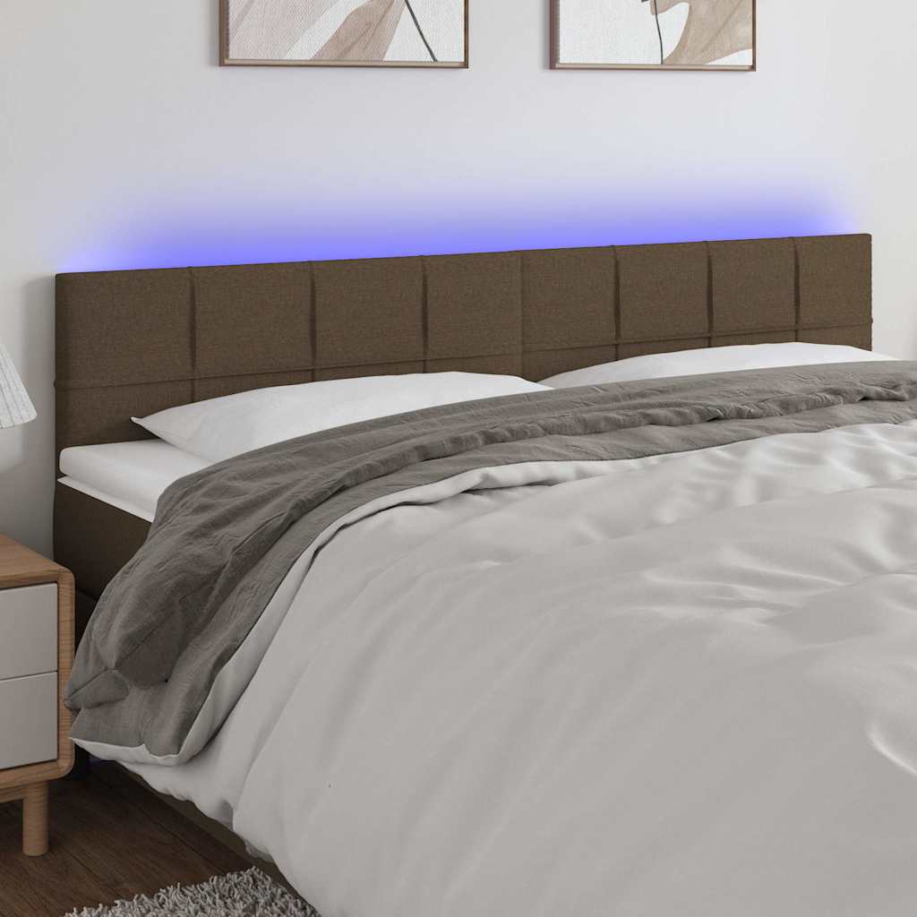 LED Kopfteil Taupe 160x5x78/88 cm Stoff
