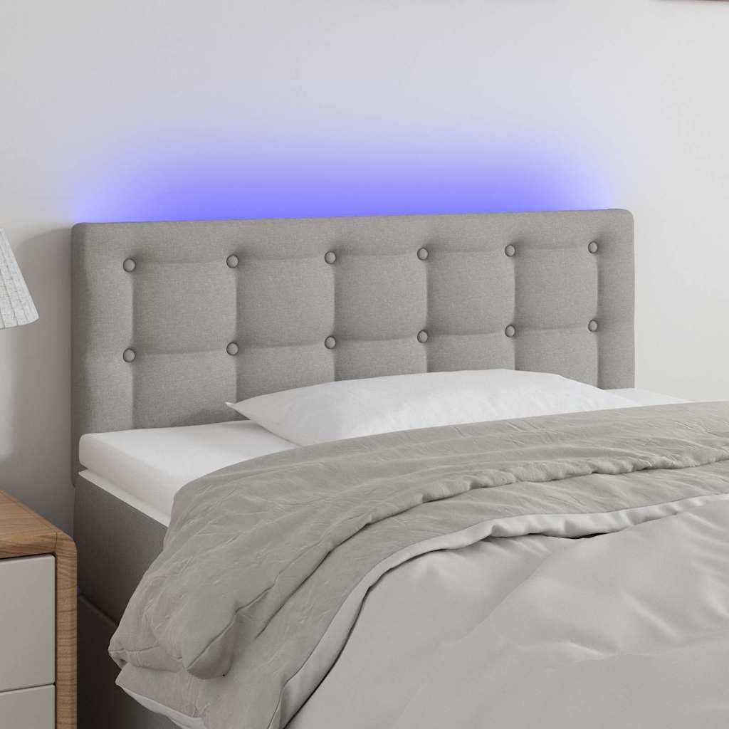 LED Kopfteil Hellgrau 80x5x78/88 cm Stoff