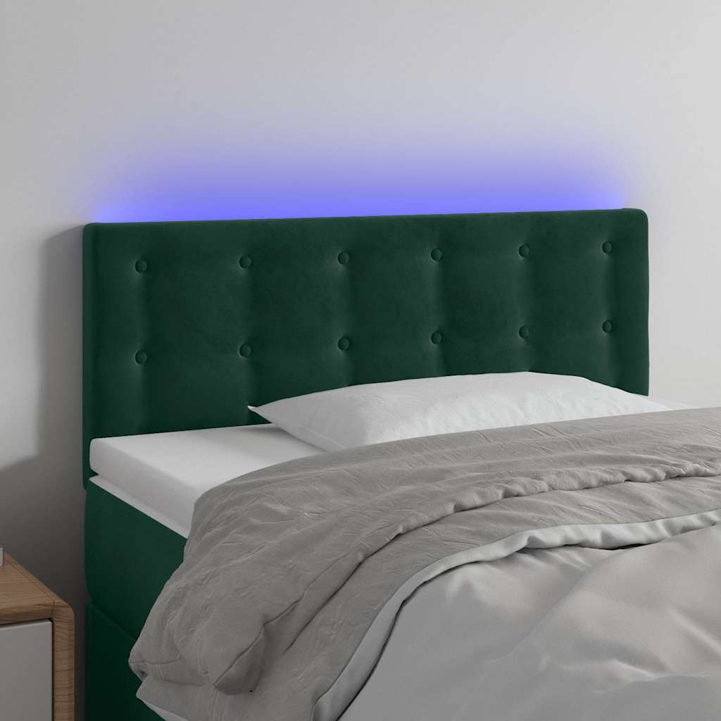 LED Kopfteil Dunkelgrün 80x5x78/88 cm Samt