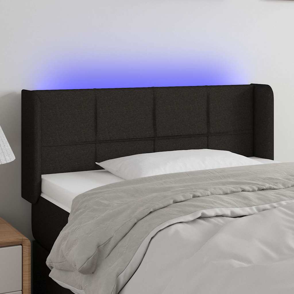 LED Kopfteil Schwarz 83x16x78/88 cm Stoff
