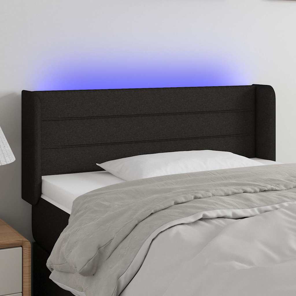 LED Kopfteil Schwarz 93x16x78/88 cm Stoff