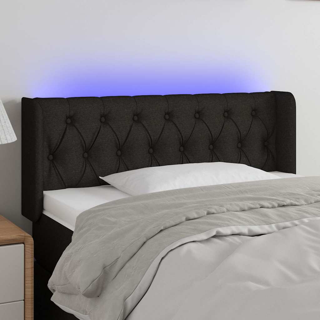 LED Kopfteil Schwarz 93x16x78/88 cm Stoff