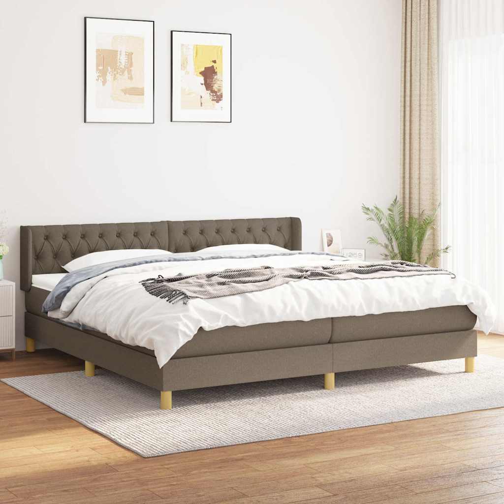 Boxspringbett mit Matratze Taupe 200x200 cm Stoff