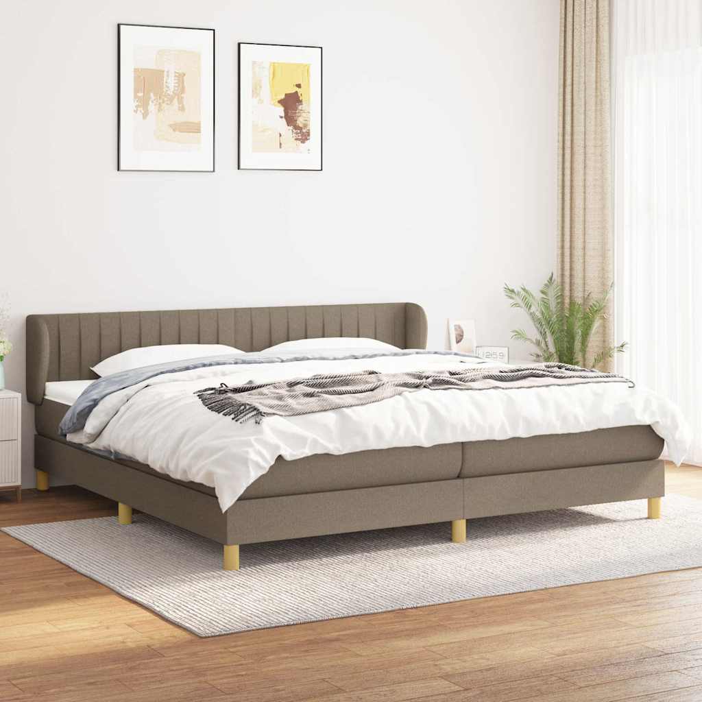 Boxspringbett mit Matratze Taupe 200x200 cm Stoff