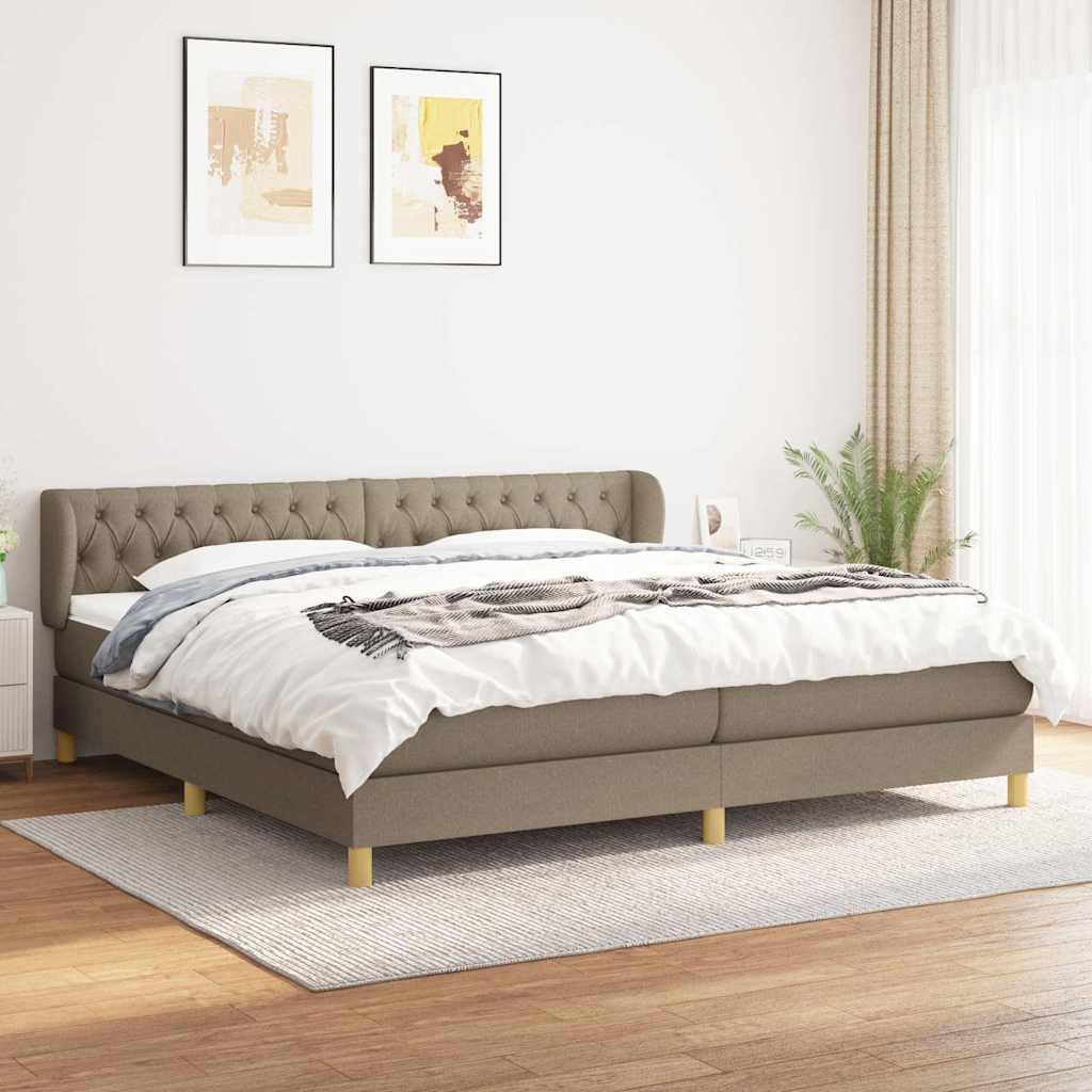 Boxspringbett mit Matratze Taupe 200x200 cm Stoff
