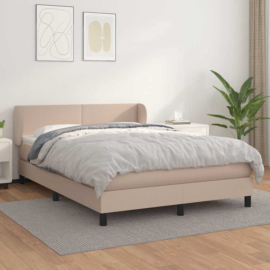 Boxspringbett Matratze Cappuccino-Braun 140x190cm Kunstleder