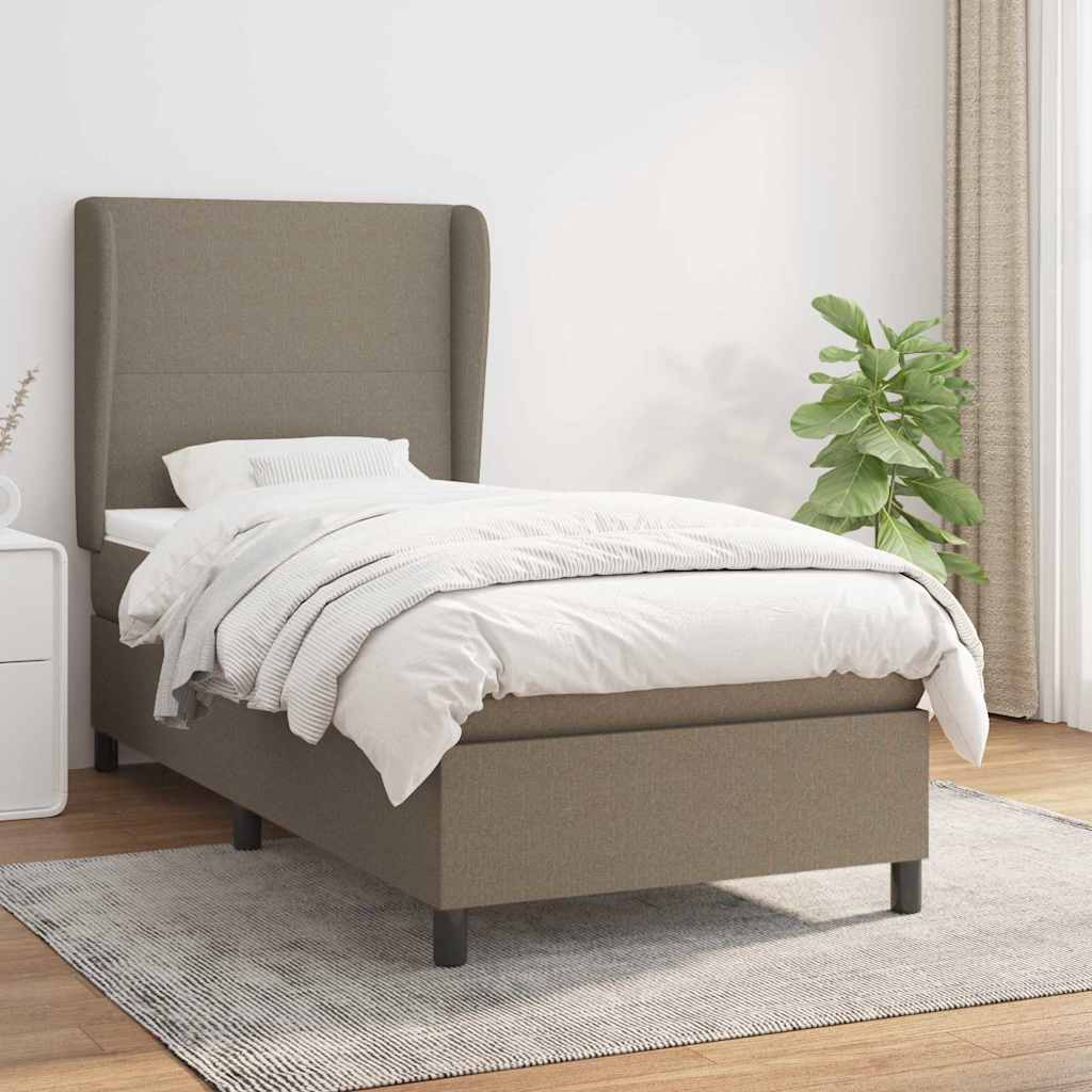 Boxspringbett mit Matratze Taupe 90x190 cm Stoff