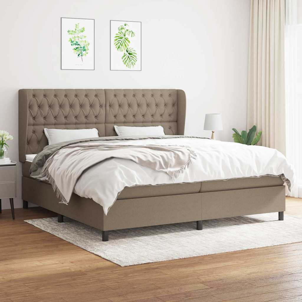 Boxspringbett mit Matratze Taupe 200x200 cm Stoff