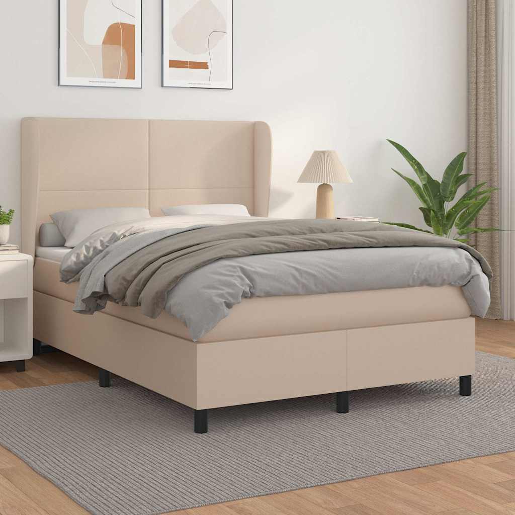 Boxspringbett Matratze Cappuccino-Braun 140x200cm Kunstleder