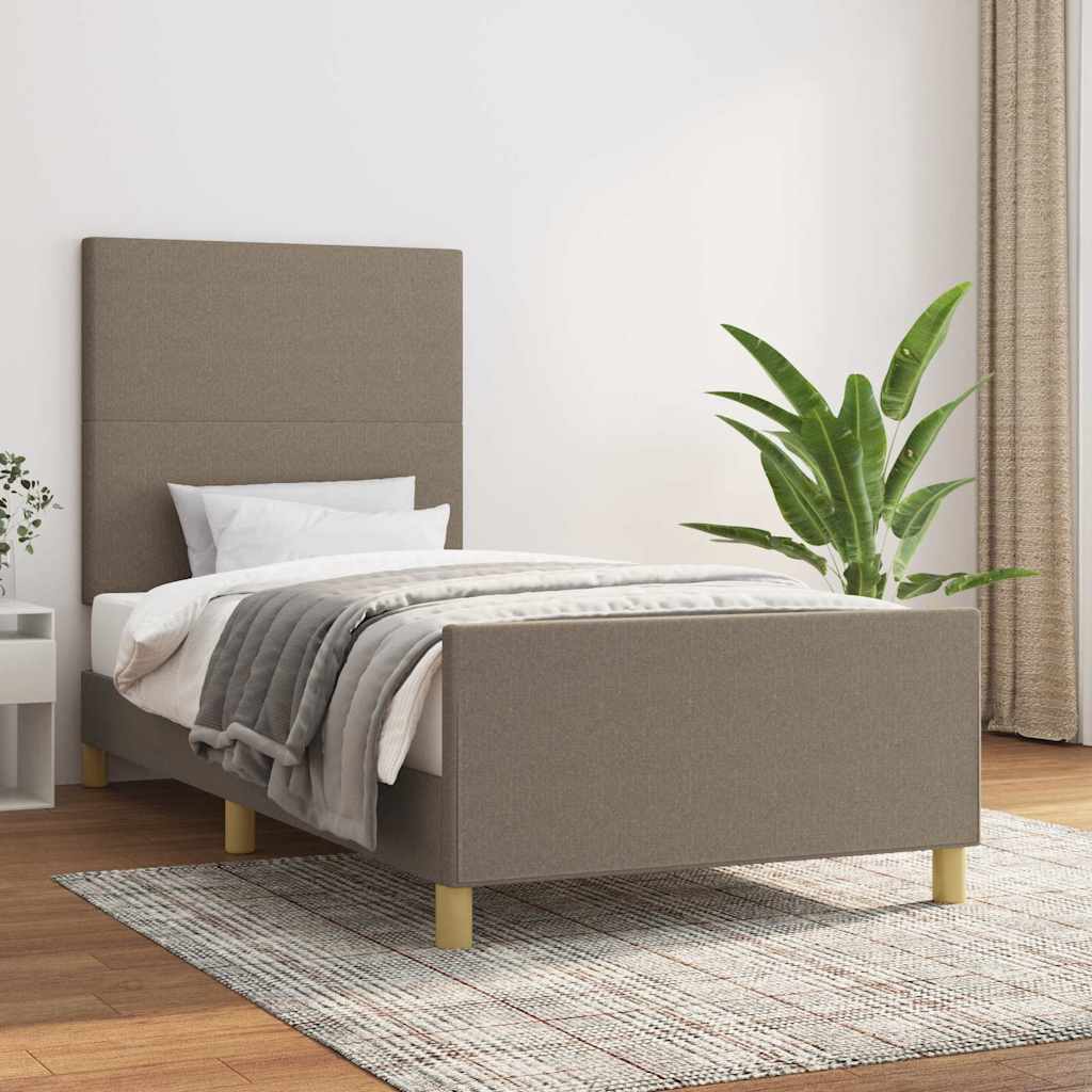 Bettgestell ohne Matratze Taupe 90x190 cm Stoff