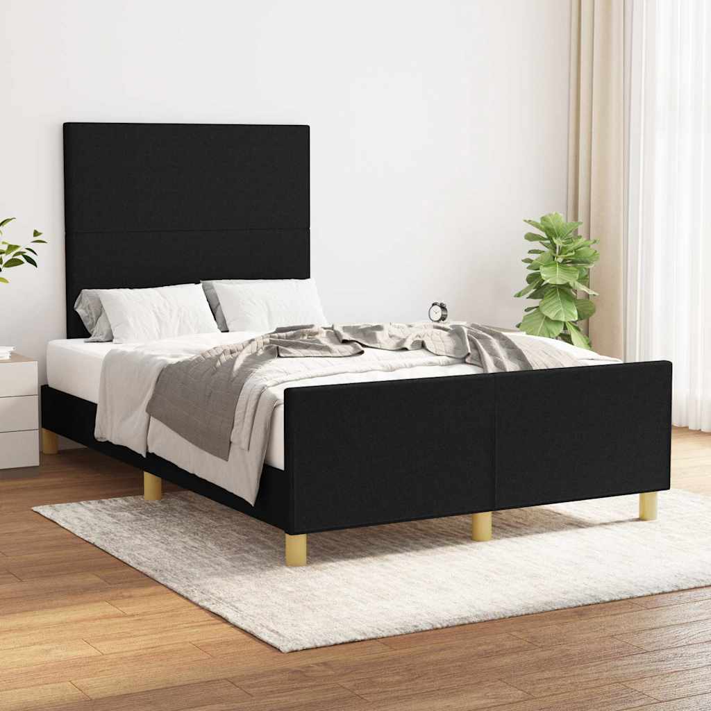 Bettgestell ohne Matratze Schwarz 120x200 cm Stoff
