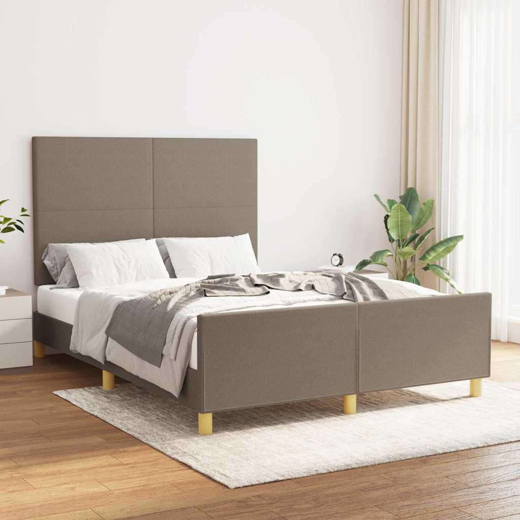 Bettgestell ohne Matratze Taupe 140x200 cm Stoff