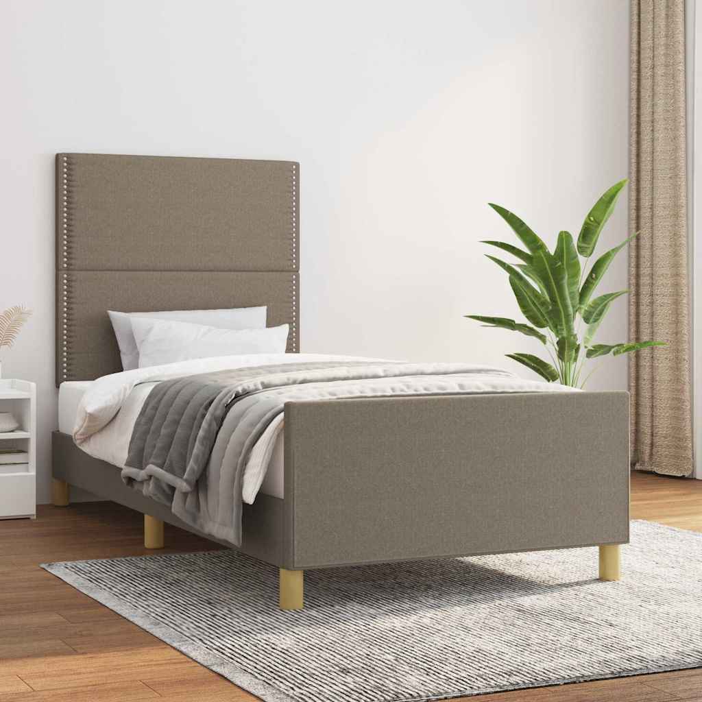 Bettgestell ohne Matratze Taupe 90x200 cm Stoff
