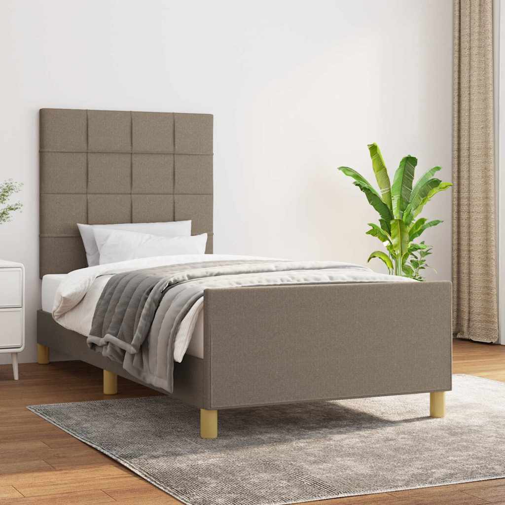 Bettgestell ohne Matratze Taupe 90x190 cm Stoff