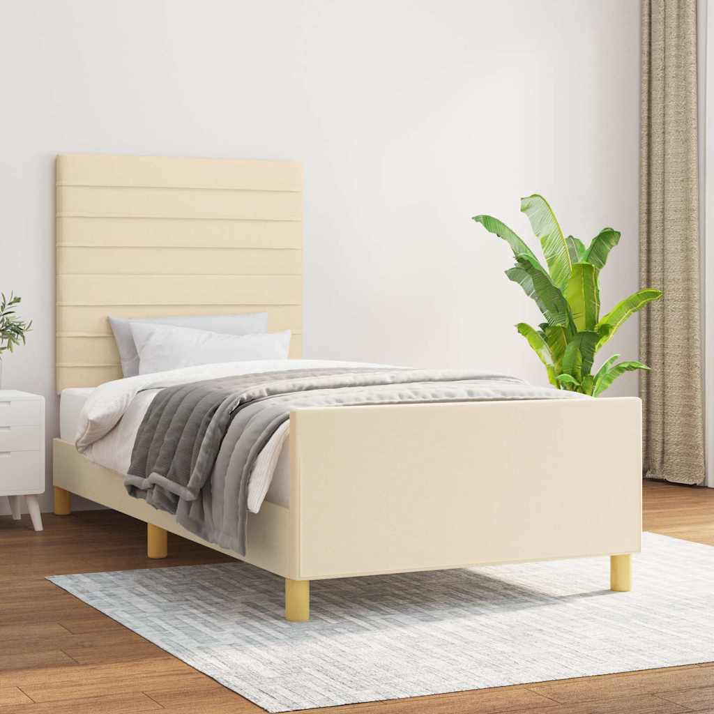 Bettgestell ohne Matratze Blau 90x190 cm Stoff