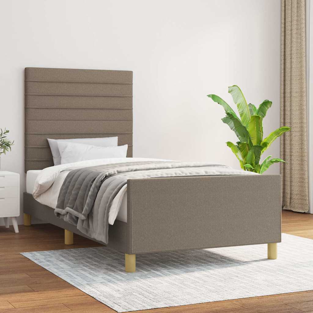 Bettgestell ohne Matratze Taupe 90x200 cm Stoff