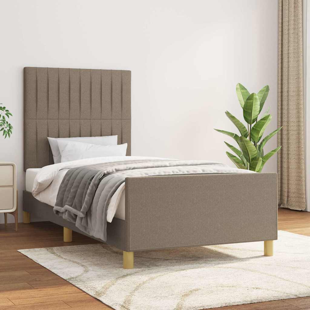 Bettgestell ohne Matratze Taupe 80x200 cm Stoff
