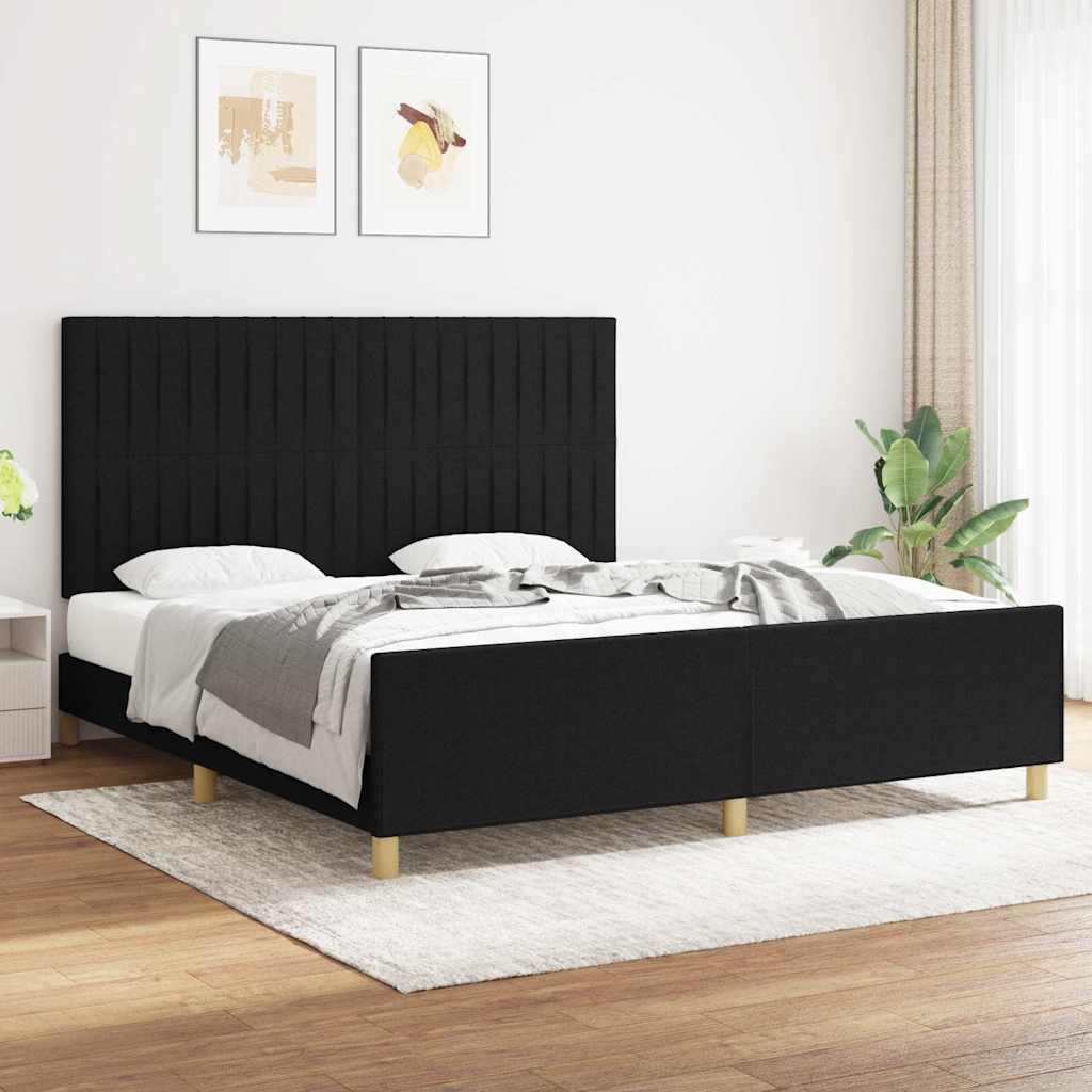 Bettgestell ohne Matratze Schwarz 180x200 cm Stoff