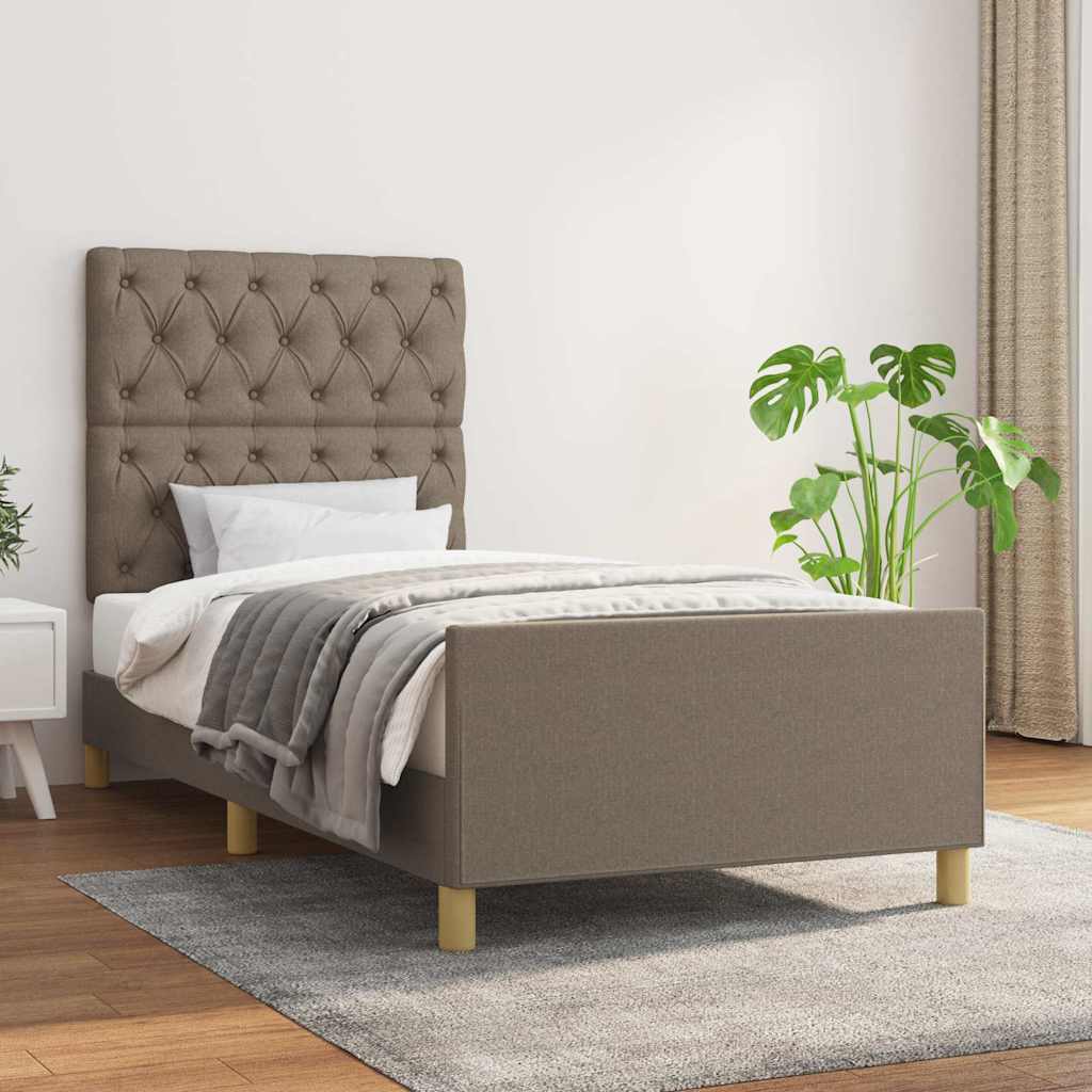 Bettgestell ohne Matratze Taupe 80x200 cm Stoff