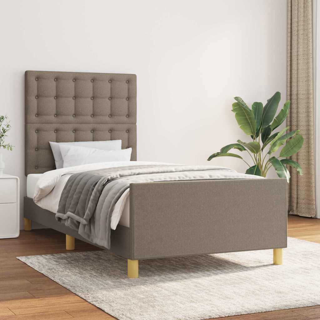 Bettgestell ohne Matratze Taupe 90x200 cm Stoff