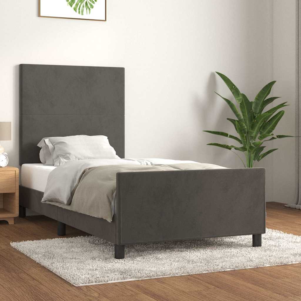 Bettgestell ohne Matratze Dunkelgrau 80x200 cm Samt