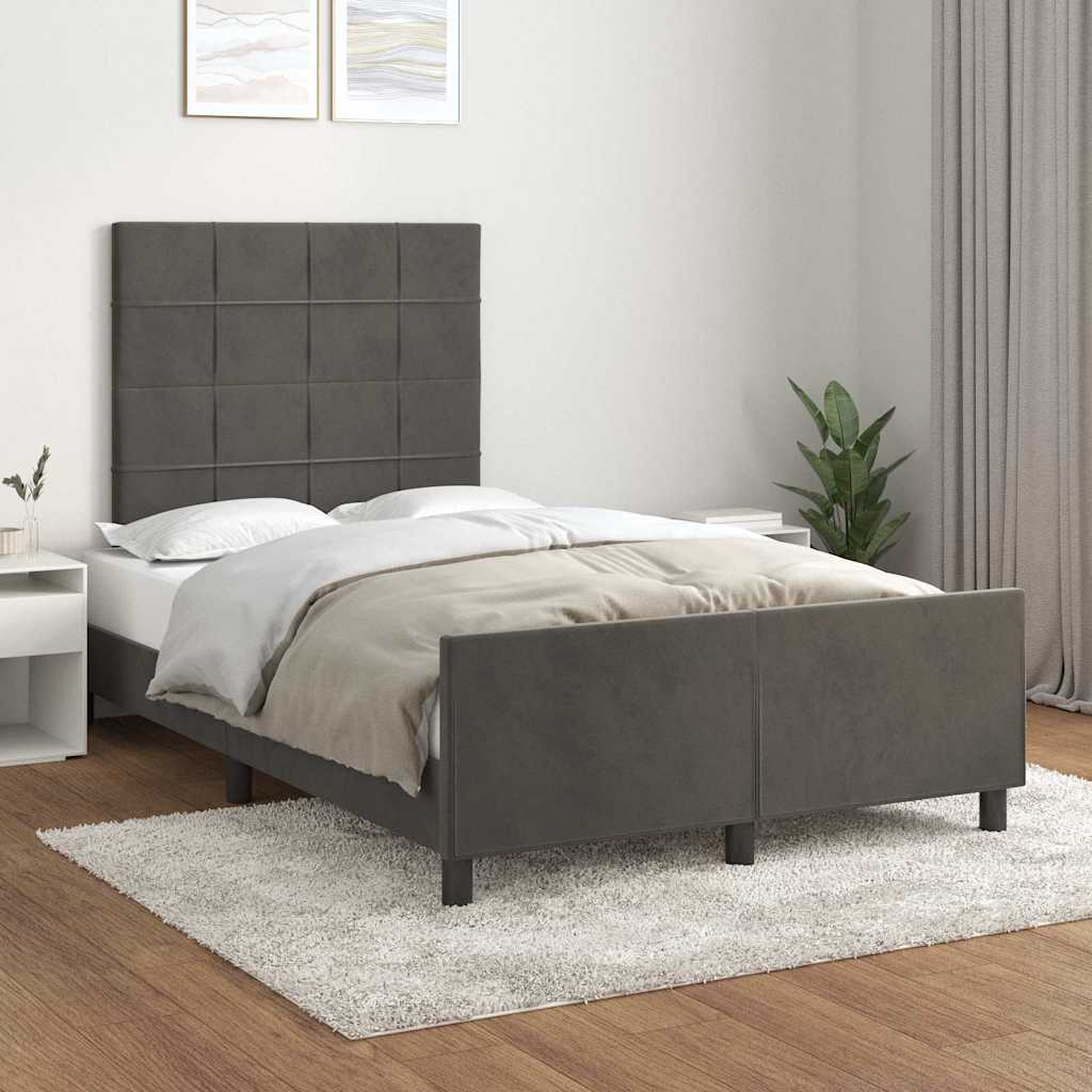 Bettgestell ohne Matratze Dunkelgrau 120x200 cm Samt