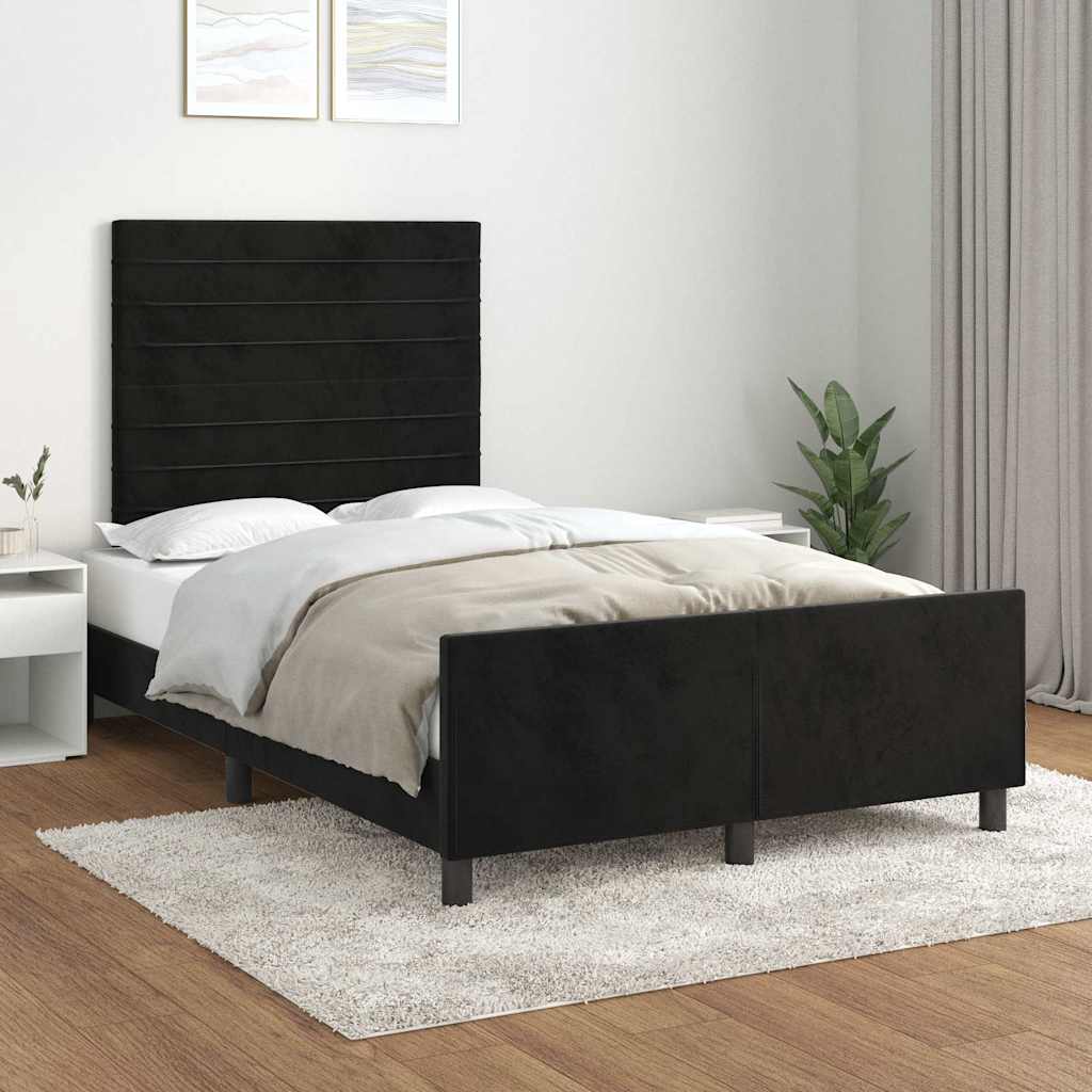 Bettgestell ohne Matratze Schwarz 120x200 cm Samt