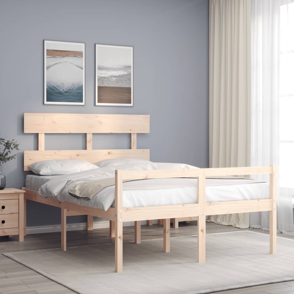 Seniorenbett mit Kopfteil 120x200 cm Massivholz