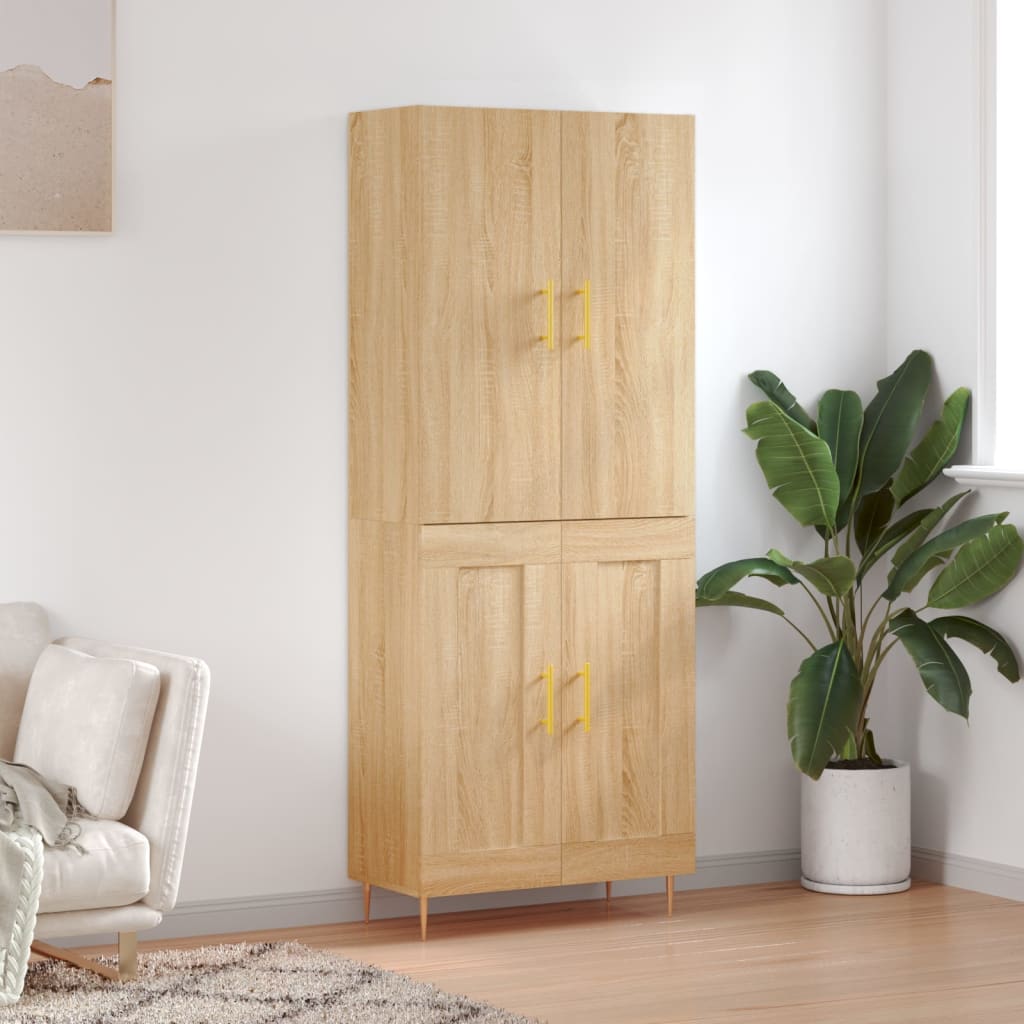 Highboard Sonoma-Eiche 69,5x34x180 cm Holzwerkstoff