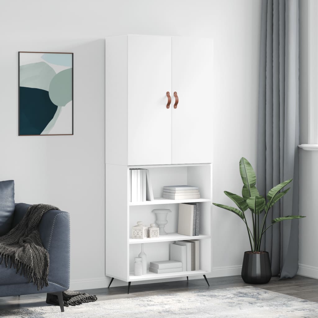 Highboard Weiß 69,5x34x180 cm Holzwerkstoff