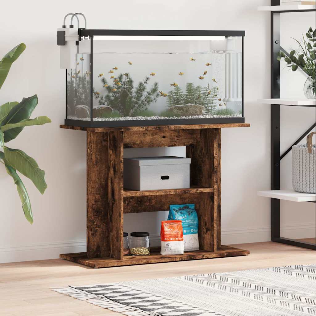 Aquariumständer Geräucherte Eiche 80 x 35 x 60 cm Holzwerkstoff