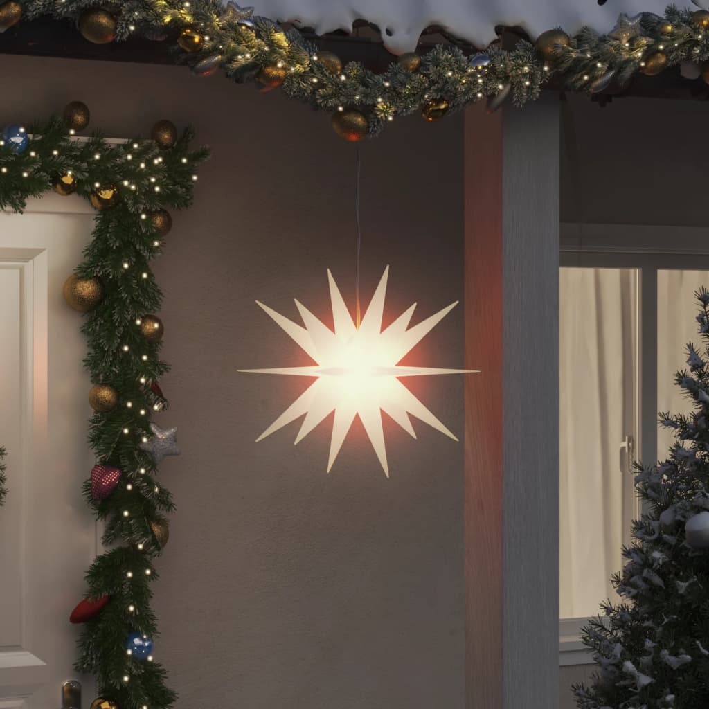Weihnachtsstern mit LED Faltbar Weiß 43 cm