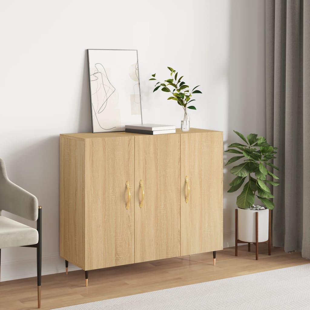 Sideboard Sonoma-Eiche 90x34x80 cm Holzwerkstoff