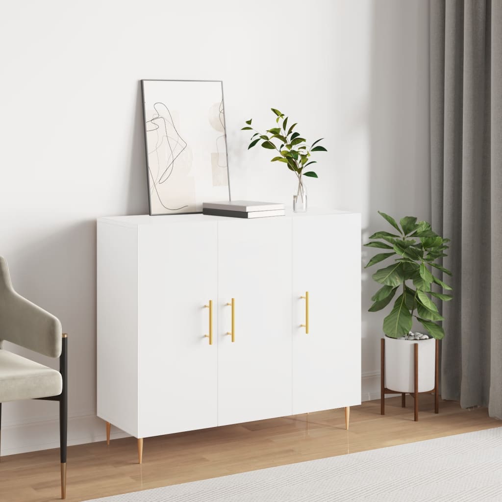 Sideboard Weiß 90x34x80 cm Holzwerkstoff