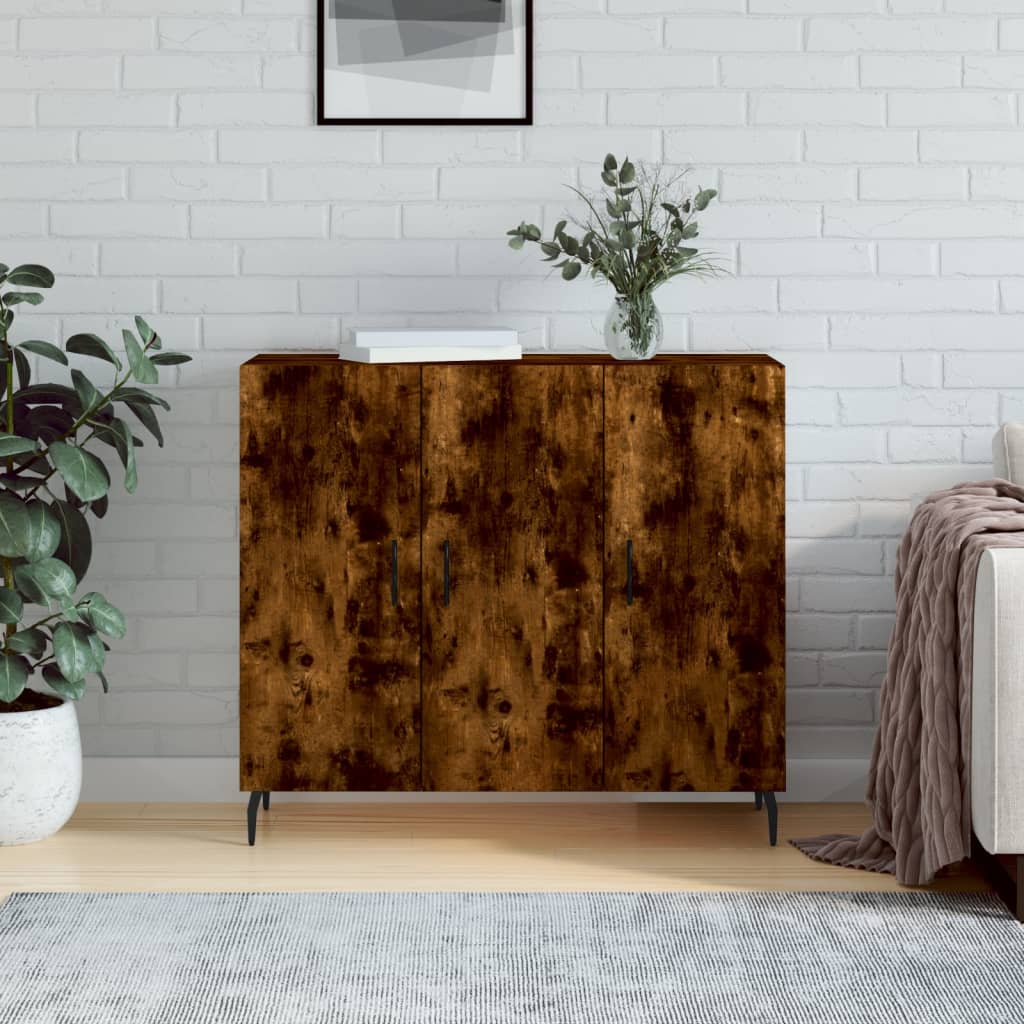 Sideboard Räuchereiche 90x34x80 cm Holzwerkstoff
