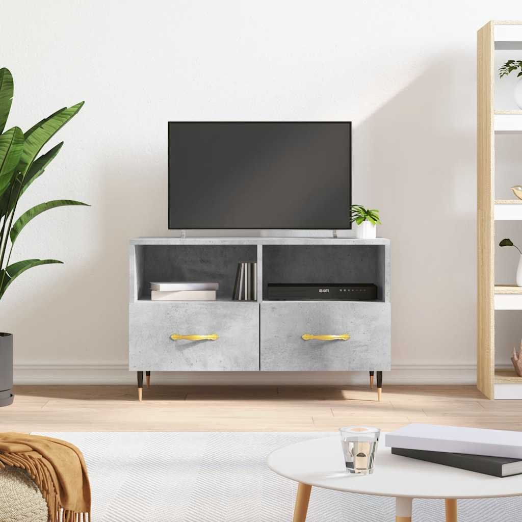 TV-Schrank Betongrau 80x36x50 cm Holzwerkstoff