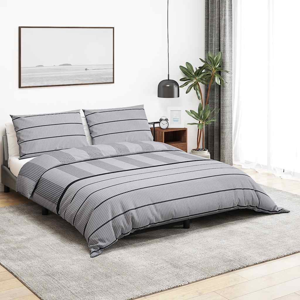 Bettwäsche-Set Grau 155x220 cm Baumwolle