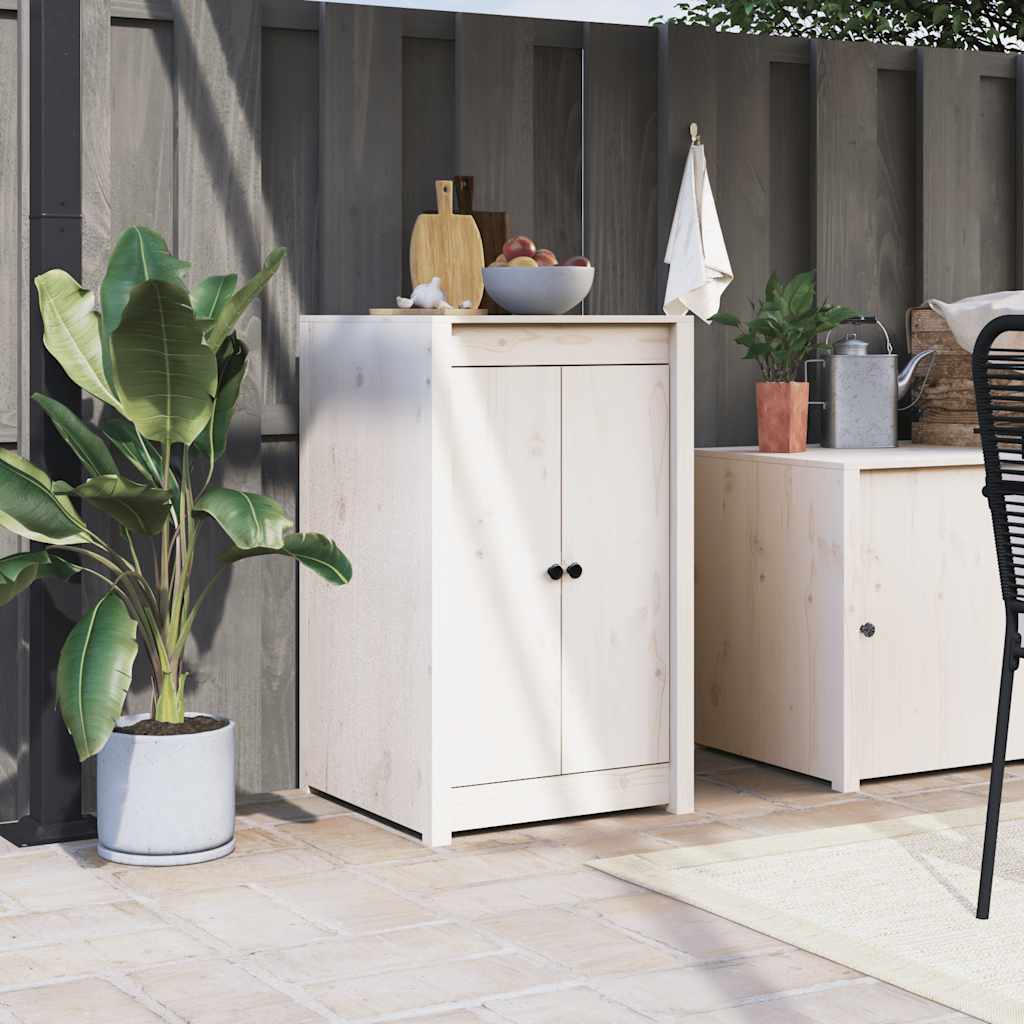 Türen für Outdoor-Küche MEPPEL Weiß 50x9x82 cm Massivholz Kiefer