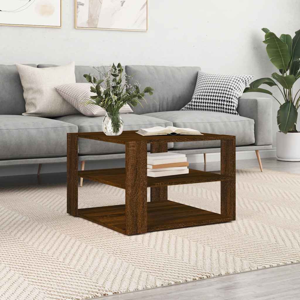 Couchtisch Braun Eichen-Optik 58x58x40 cm Holzwerkstoff