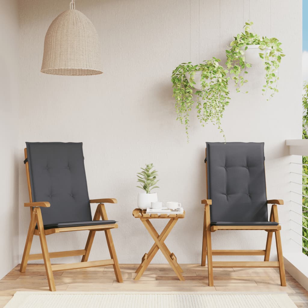 Klappstühle mit Kissen, 2 Stück, Massivholz Teak
