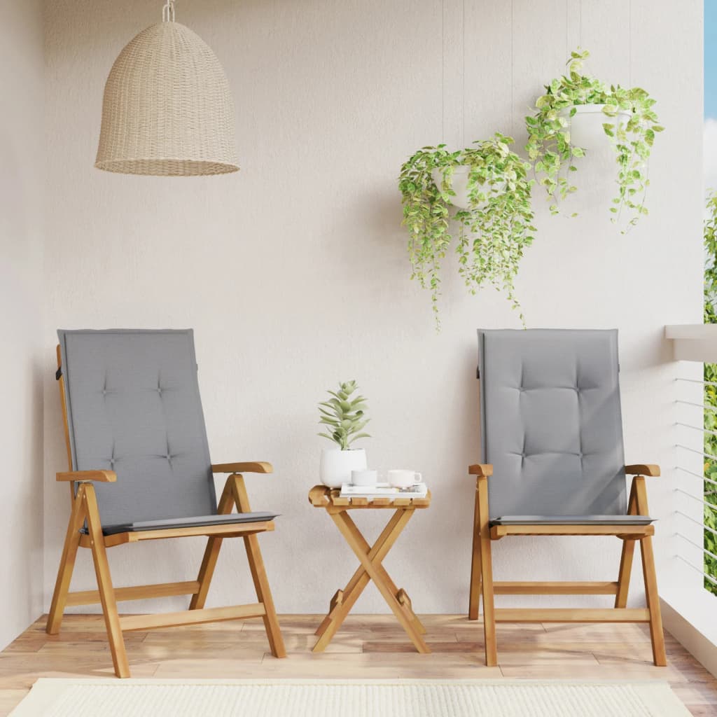 Klappstühle mit Kissen, 2 Stück, Massivholz Teak